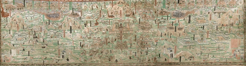 莫高窟第61窟內(nèi)的《五臺山圖》。