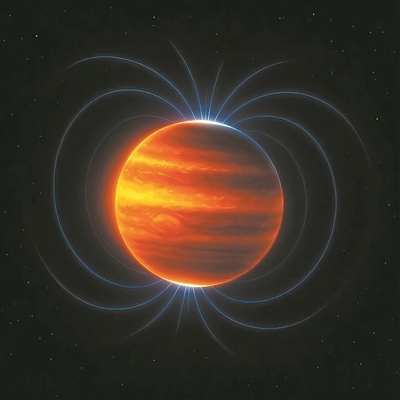 木星磁場(chǎng)（藝術(shù)圖）。圖片來(lái)源：物理學(xué)家組織網(wǎng)